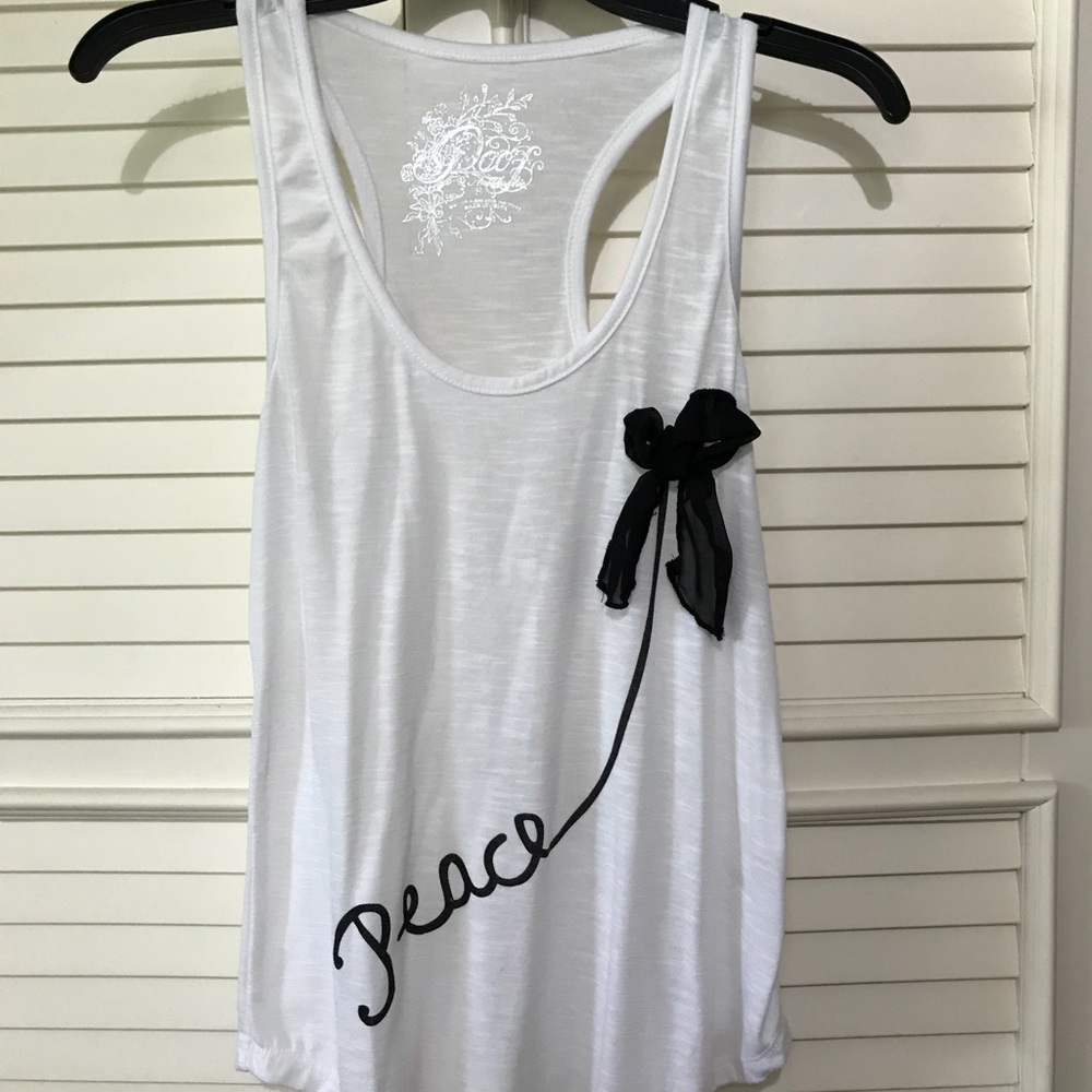 White Peace Tank Top